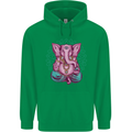 A Meditating Elephant Yoga Spiritual Mens 80% Cotton Hoodie Irish Green