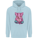 A Meditating Elephant Yoga Spiritual Mens 80% Cotton Hoodie Light Blue