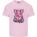 A Meditating Elephant Yoga Spiritual Mens Cotton T-Shirt Tee Top Light Pink