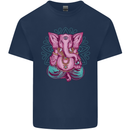 A Meditating Elephant Yoga Spiritual Mens Cotton T-Shirt Tee Top Navy Blue