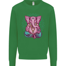 A Meditating Elephant Yoga Spiritual Mens Sweatshirt Jumper Irish Green