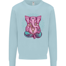 A Meditating Elephant Yoga Spiritual Mens Sweatshirt Jumper Light Blue