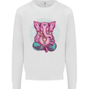 A Meditating Elephant Yoga Spiritual Mens Sweatshirt Jumper White