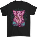 A Meditating Elephant Yoga Spiritual Mens T-Shirt Cotton Gildan Black
