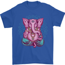A Meditating Elephant Yoga Spiritual Mens T-Shirt Cotton Gildan Royal Blue