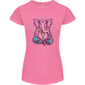 A Meditating Elephant Yoga Spiritual Womens Petite Cut T-Shirt Azalea