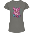 A Meditating Elephant Yoga Spiritual Womens Petite Cut T-Shirt Charcoal