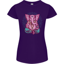 A Meditating Elephant Yoga Spiritual Womens Petite Cut T-Shirt Purple