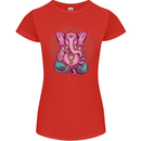 A Meditating Elephant Yoga Spiritual Womens Petite Cut T-Shirt Red