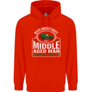 A Middle Aged Man With a 4x4 Off Roading Mens 80% Cotton Hoodie Bright Red