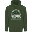 A Middle Aged Man With a 4x4 Off Roading Mens 80% Cotton Hoodie Forest Green