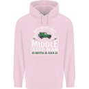 A Middle Aged Man With a 4x4 Off Roading Mens 80% Cotton Hoodie Light Pink
