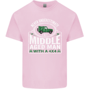 A Middle Aged Man With a 4x4 Off Roading Mens Cotton T-Shirt Tee Top Light Pink