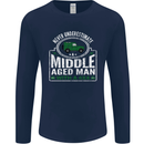 A Middle Aged Man With a 4x4 Off Roading Mens Long Sleeve T-Shirt Navy Blue