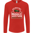 A Middle Aged Man With a 4x4 Off Roading Mens Long Sleeve T-Shirt Red