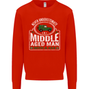 A Middle Aged Man With a 4x4 Off Roading Mens Sweatshirt Jumper Bright Red