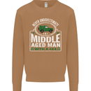 A Middle Aged Man With a 4x4 Off Roading Mens Sweatshirt Jumper Caramel Latte