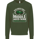 A Middle Aged Man With a 4x4 Off Roading Mens Sweatshirt Jumper Forest Green