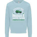 A Middle Aged Man With a 4x4 Off Roading Mens Sweatshirt Jumper Light Blue