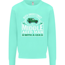 A Middle Aged Man With a 4x4 Off Roading Mens Sweatshirt Jumper Peppermint