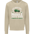 A Middle Aged Man With a 4x4 Off Roading Mens Sweatshirt Jumper Sand