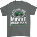 A Middle Aged Man With a 4x4 Off Roading Mens T-Shirt Cotton Gildan Charcoal