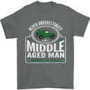 A Middle Aged Man With a 4x4 Off Roading Mens T-Shirt Cotton Gildan Charcoal