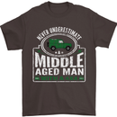 A Middle Aged Man With a 4x4 Off Roading Mens T-Shirt Cotton Gildan Dark Chocolate