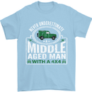 A Middle Aged Man With a 4x4 Off Roading Mens T-Shirt Cotton Gildan Light Blue
