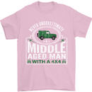 A Middle Aged Man With a 4x4 Off Roading Mens T-Shirt Cotton Gildan Light Pink