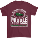 A Middle Aged Man With a 4x4 Off Roading Mens T-Shirt Cotton Gildan Maroon
