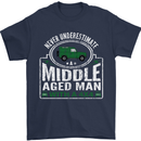 A Middle Aged Man With a 4x4 Off Roading Mens T-Shirt Cotton Gildan Navy Blue