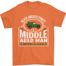 A Middle Aged Man With a 4x4 Off Roading Mens T-Shirt Cotton Gildan Orange