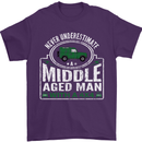 A Middle Aged Man With a 4x4 Off Roading Mens T-Shirt Cotton Gildan Purple