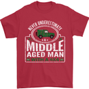 A Middle Aged Man With a 4x4 Off Roading Mens T-Shirt Cotton Gildan Red