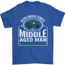 A Middle Aged Man With a 4x4 Off Roading Mens T-Shirt Cotton Gildan Royal Blue