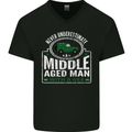 A Middle Aged Man With a 4x4 Off Roading Mens V-Neck Cotton T-Shirt Black