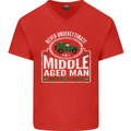 A Middle Aged Man With a 4x4 Off Roading Mens V-Neck Cotton T-Shirt Red