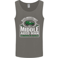 A Middle Aged Man With a 4x4 Off Roading Mens Vest Tank Top Charcoal