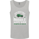 A Middle Aged Man With a 4x4 Off Roading Mens Vest Tank Top Sports Grey