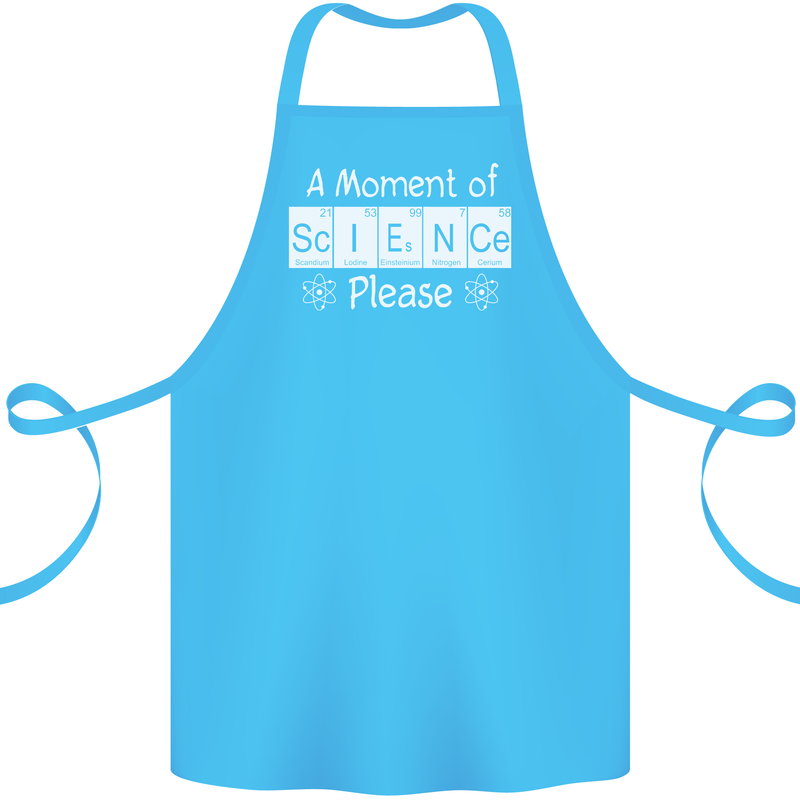 A Moment of Science Please Funny Geek Cotton Apron 100% Organic Turquoise