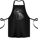 A Monochrome Rooster Farmer Farming Cotton Apron 100% Organic Black