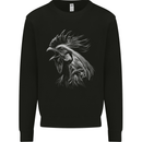 A Monochrome Rooster Farmer Farming Kids Sweatshirt Jumper Black