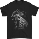 A Monochrome Rooster Farmer Farming Mens T-Shirt 100% Cotton Black