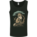 A Moon Cat Sitting on a Tree Fantasy Mens Vest Tank Top Black
