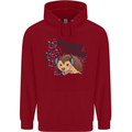 A Music DJ Hedgehog Headphones Dance Childrens Kids Hoodie Red