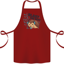 A Music DJ Hedgehog Headphones Dance Cotton Apron 100% Organic Maroon