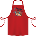 A Music DJ Hedgehog Headphones Dance Cotton Apron 100% Organic Red