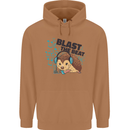 A Music DJ Hedgehog Headphones Dance Mens 80% Cotton Hoodie Caramel Latte
