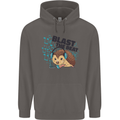 A Music DJ Hedgehog Headphones Dance Mens 80% Cotton Hoodie Charcoal